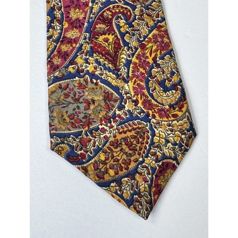 Vintage‎ Etro Silk Tie Paisley Baroque Multicolor Milano Italy Print Made in USA